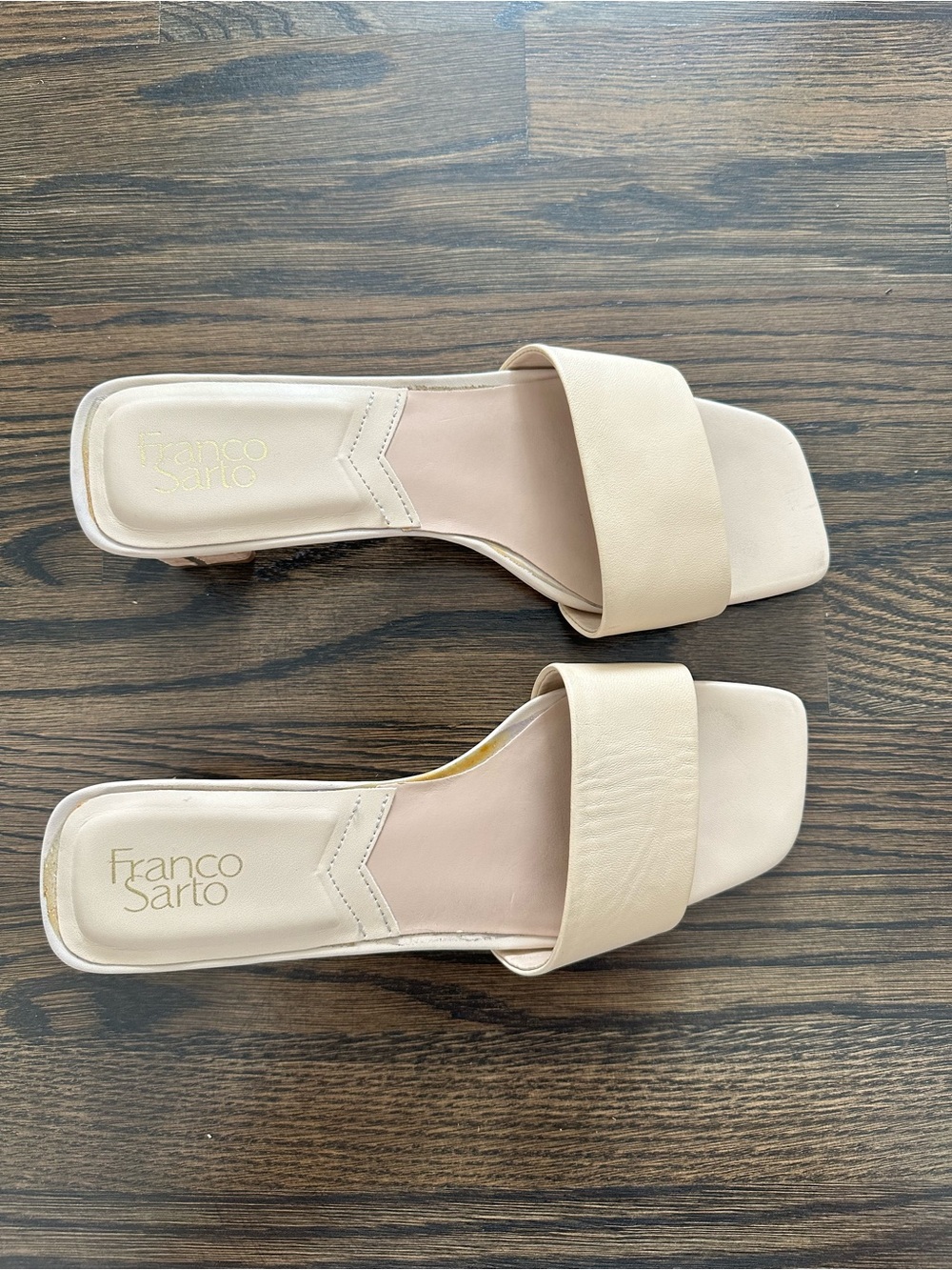 Franco Sarto Neutral Cream Slide Mules